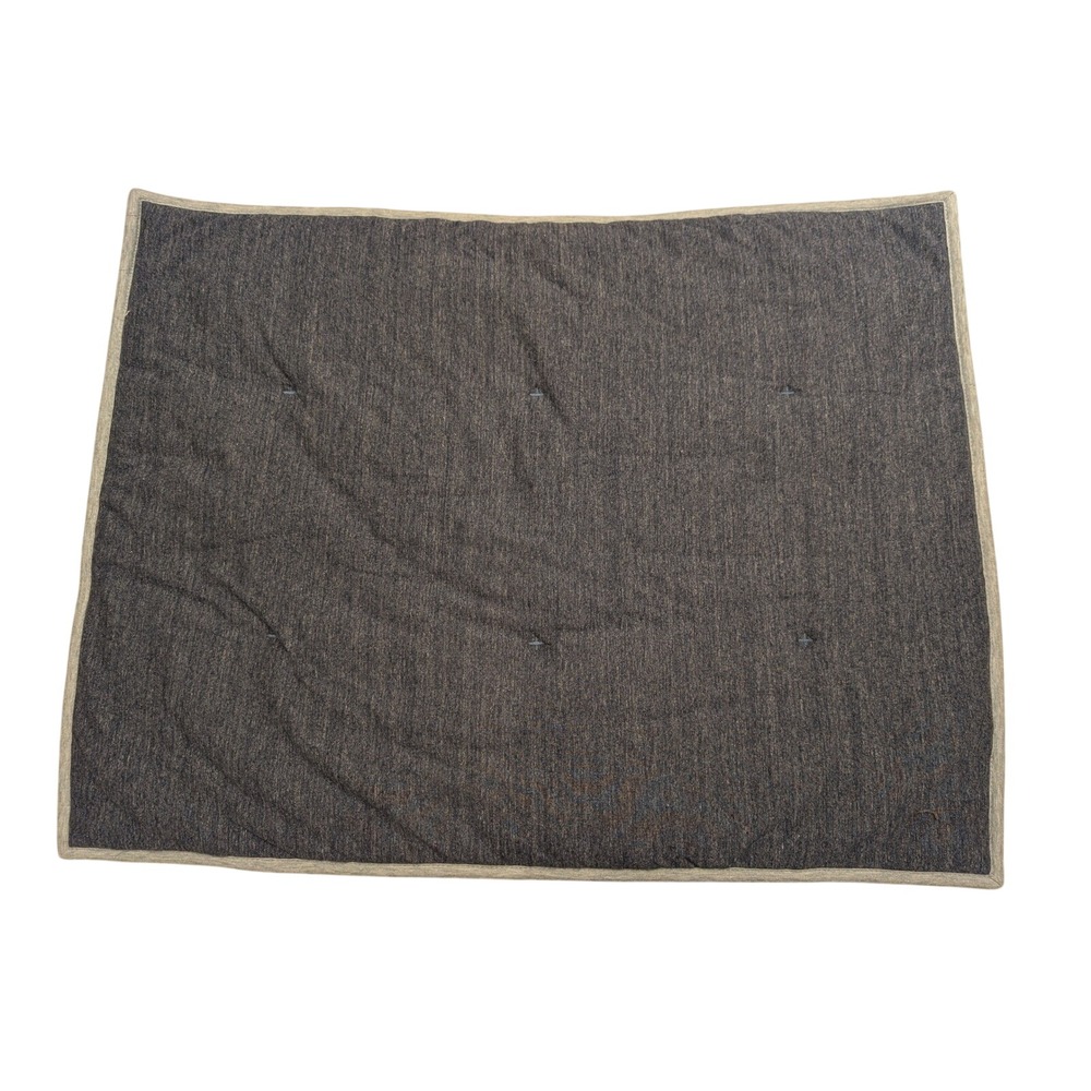 Gray Quilted Jersey Pillow Case Cross Stitch Envelope Closure Bedding Minimalist
